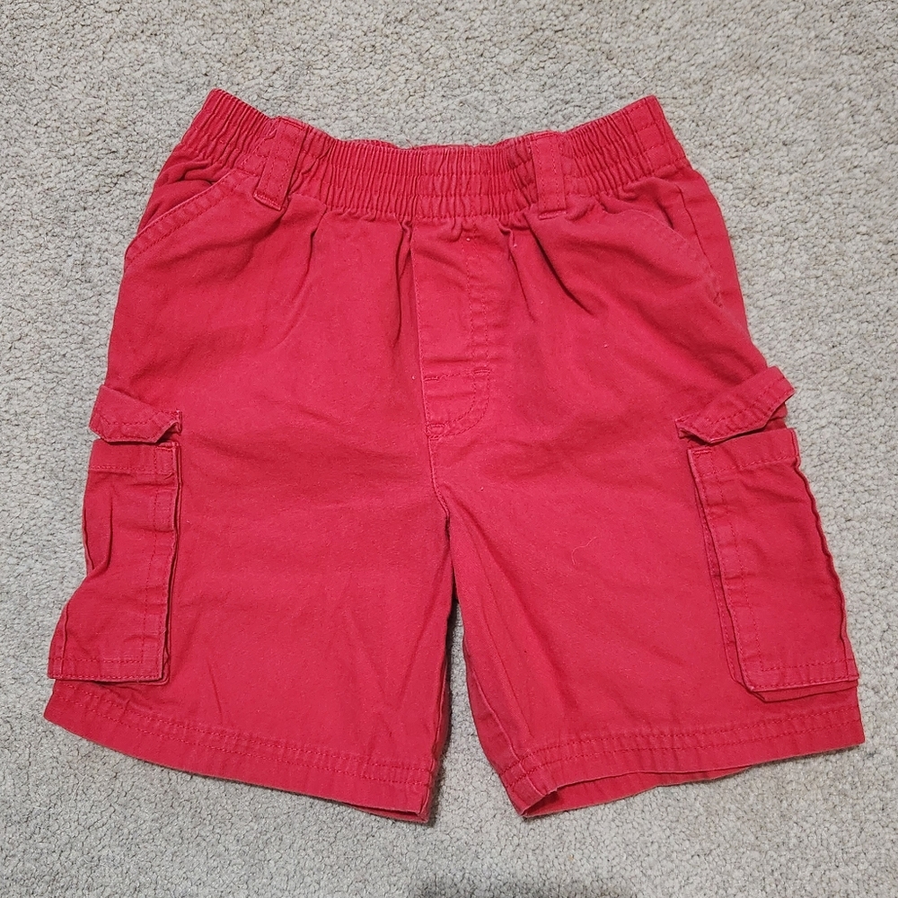 Red cargo boy shorts